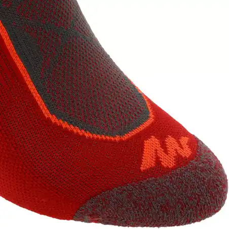 High-Top Walking Socks - 2 Pack - Red/Grey