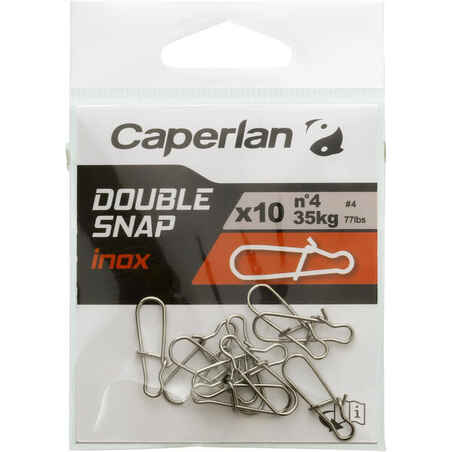 Fishing Stainless Steel Double Snap Clips x10