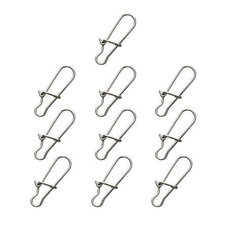 Fishing Stainless Steel Double Snap Clips x10