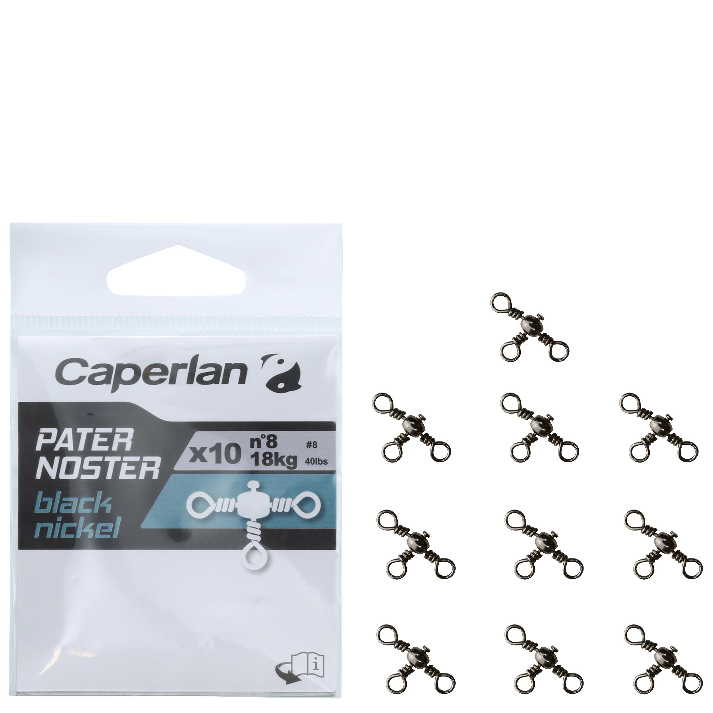 PATERNOSTER BLACK NICKEL FISHING SWIVEL X10 - CAPERLAN