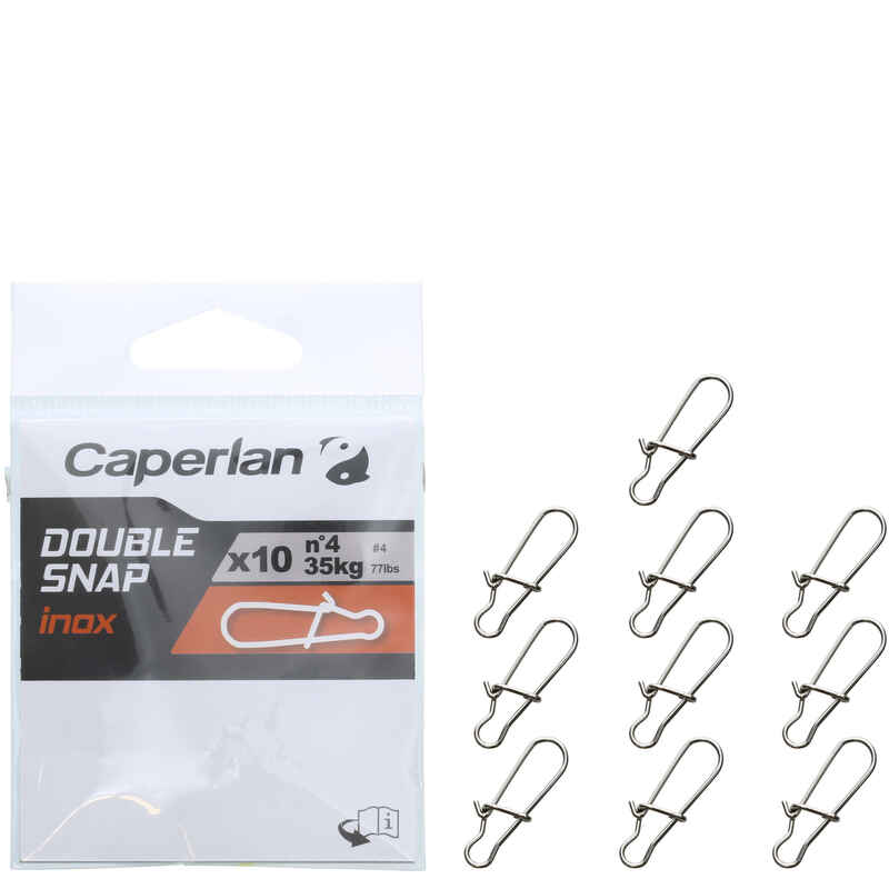 Fishing Stainless Steel Double Snap Clips x10