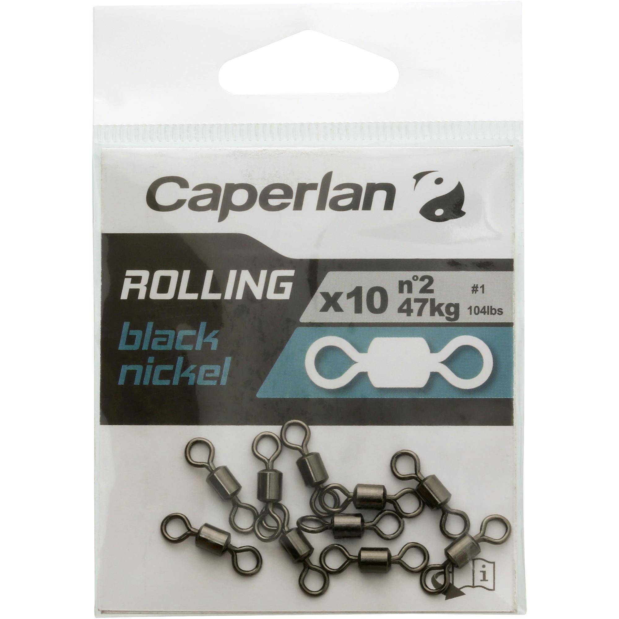 ROLLING BLACK NICKEL FISHING SWIVEL X10