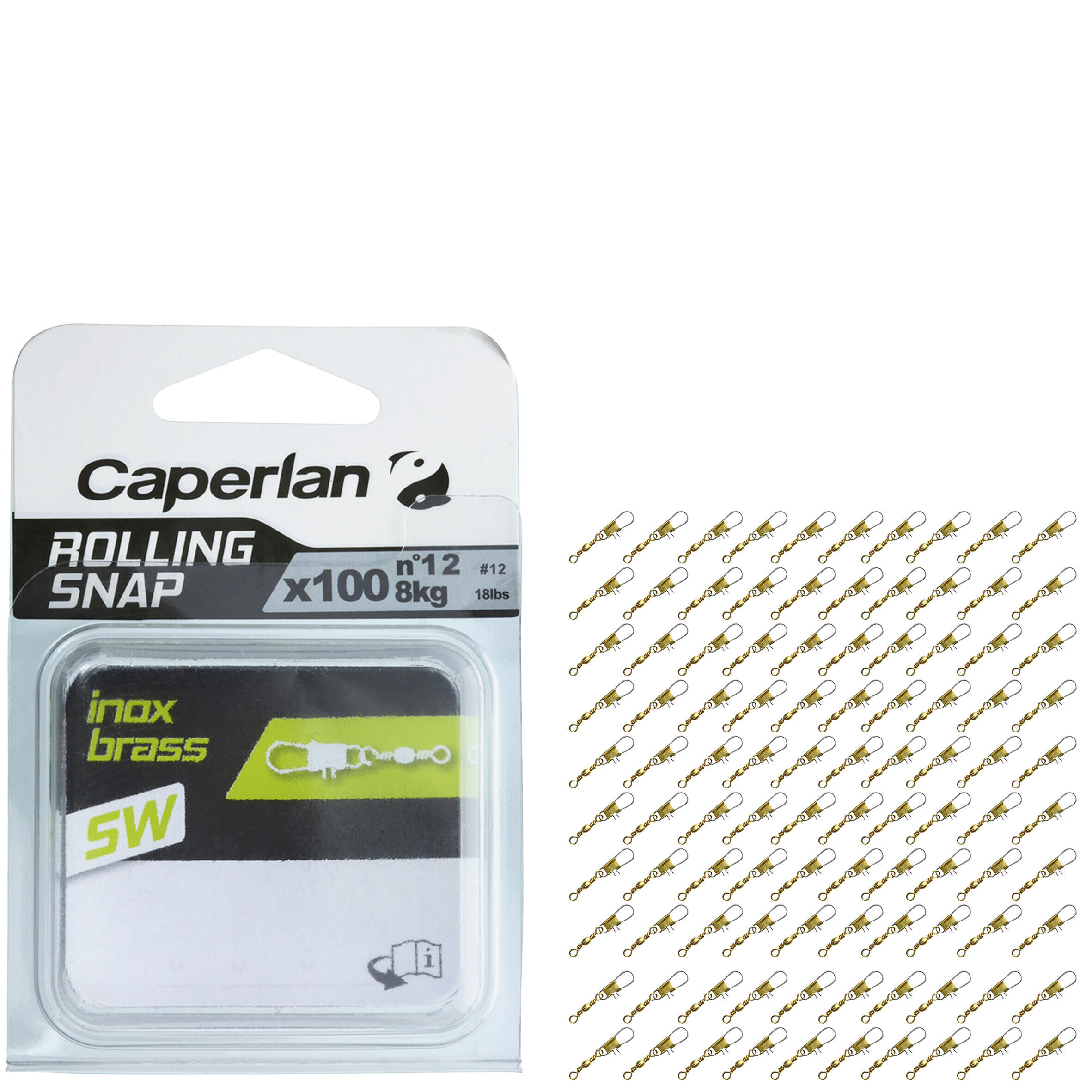 CAPERLAN SNAP SWIVEL ROLLING SNAP S/S BRASS SW X100