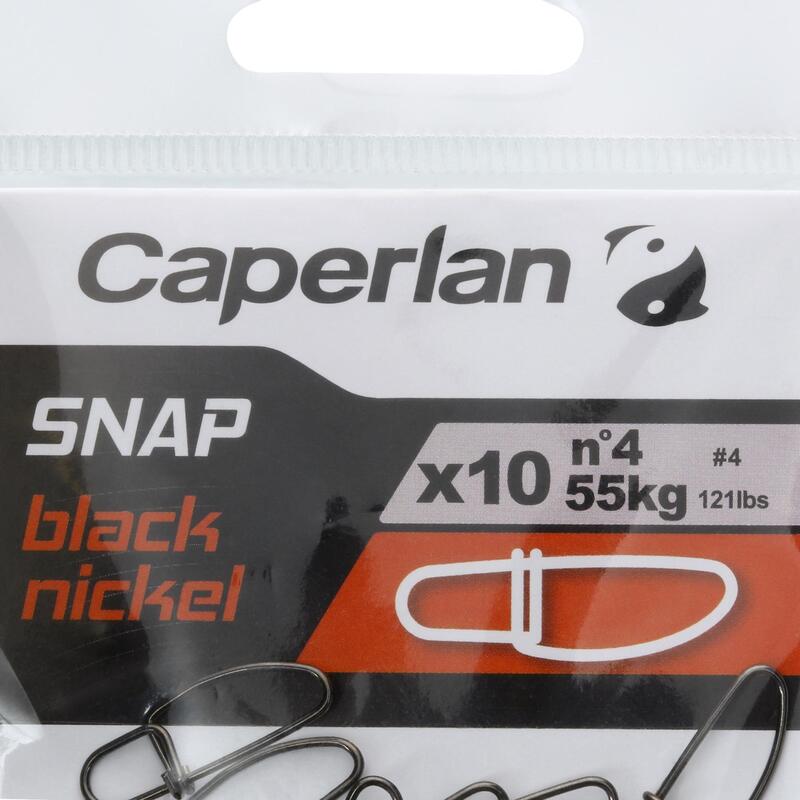 FISHING SNAP SNAP BLACK NICKEL X10 CAPERLAN - Decathlon