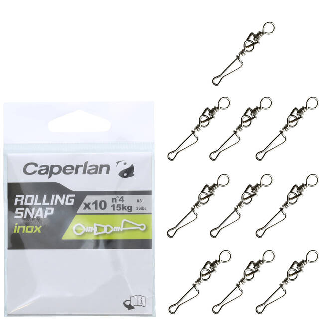 Fishing Swivel Clip Rolling Snap - Stainless Steel (10 pack)