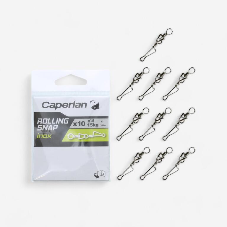 Fishing Swivel Clip Rolling Snap Stainless Steel (10 pack)