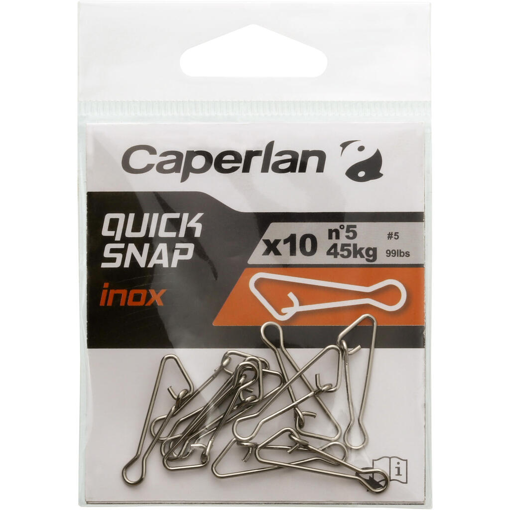 ΚΡΙΚΟΣ ΑΠΟ ΑΝΟΞΕΙΔΩΤΟ ΑΤΣΑΛΙ QUICK SNAP FISHING CLIP X10 ΓΙΑ ΨΑΡΕΜΑ