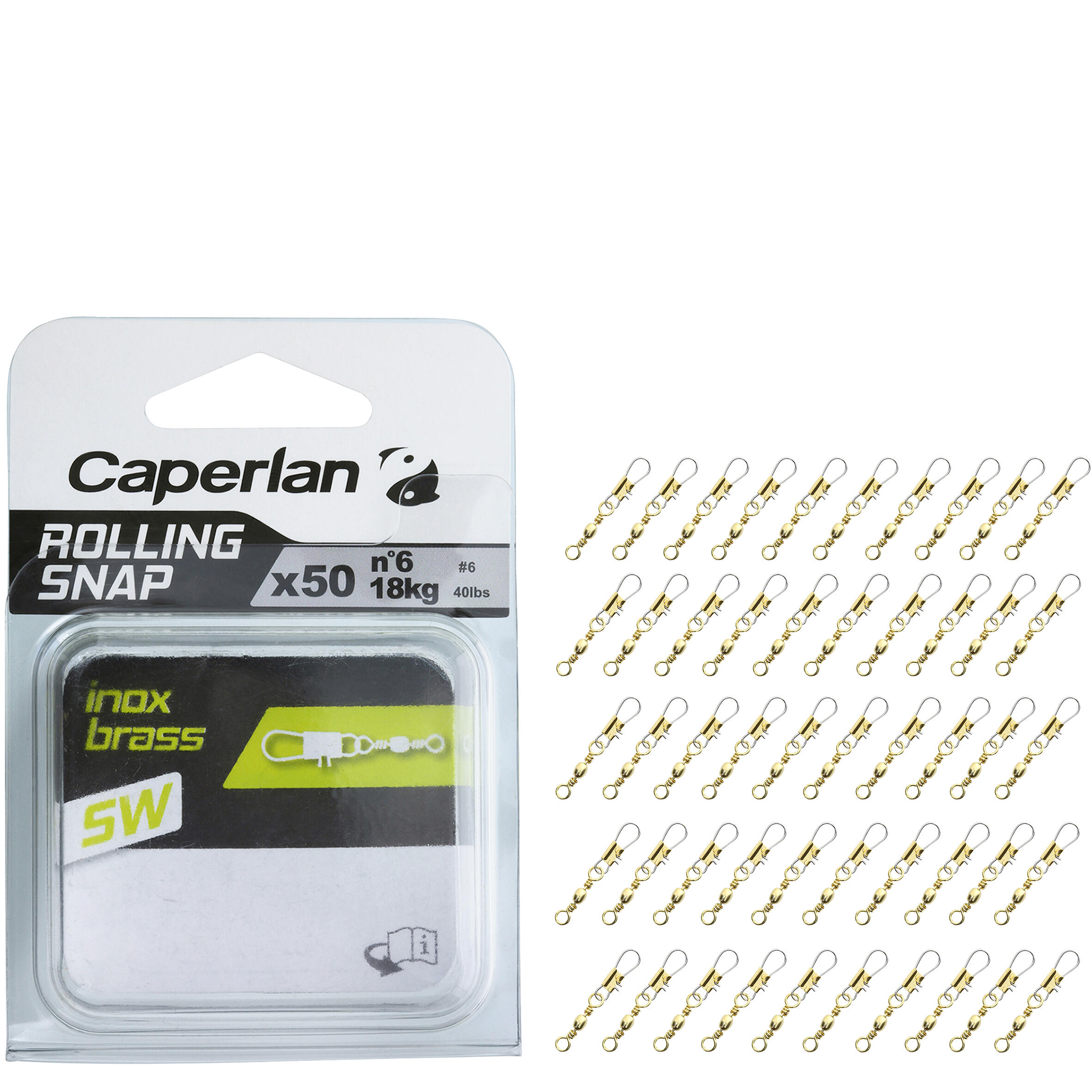 Émerillon pêche rolling snap INOX BRASS SW x50 - Caperlan