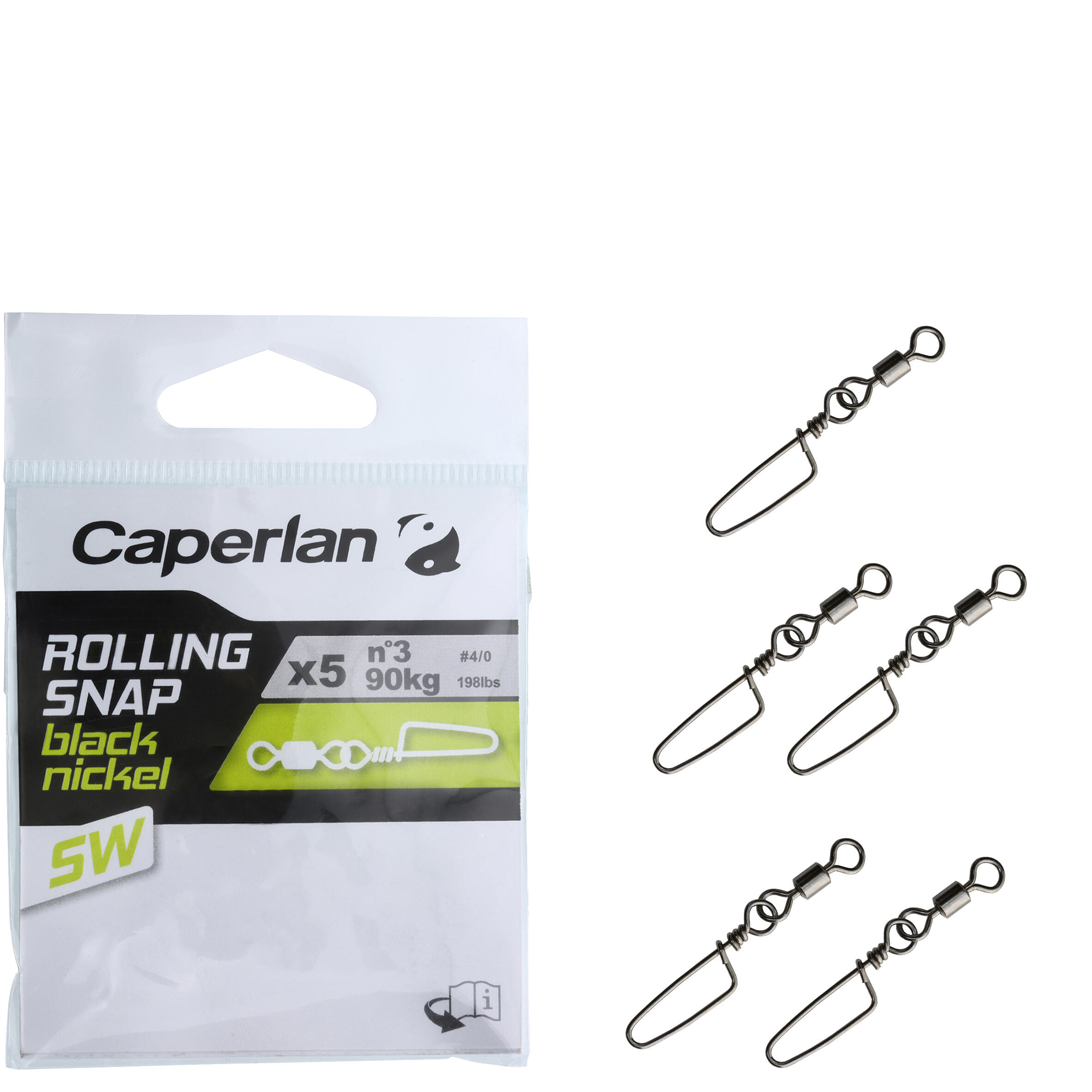 Black Nickel Daiwa R.10kg EM258203 x15 Emerillon A Agrafe Coulissant S Jaune