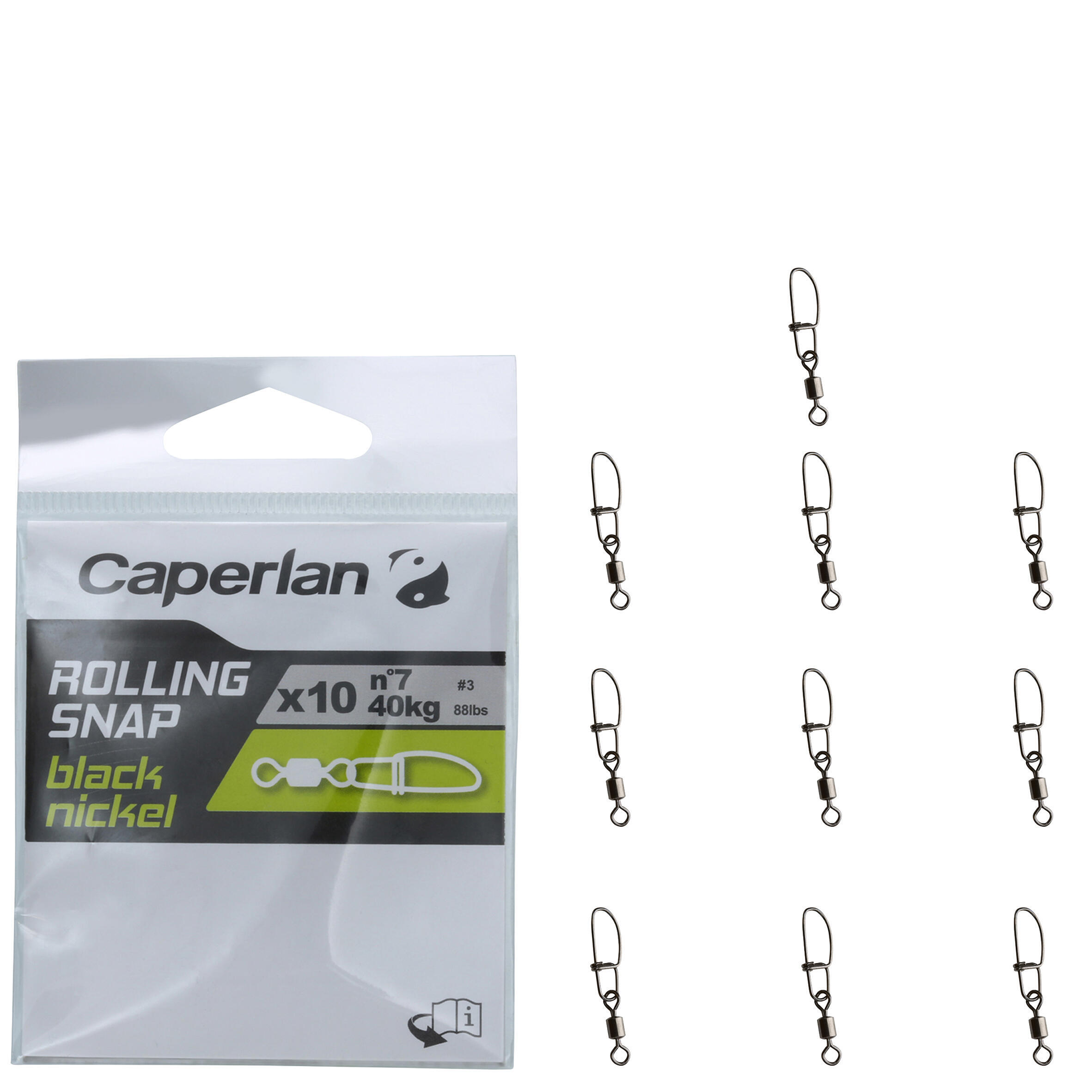 BLACK NICKEL ROLLING SNAP SWIVEL CLIP 1/3