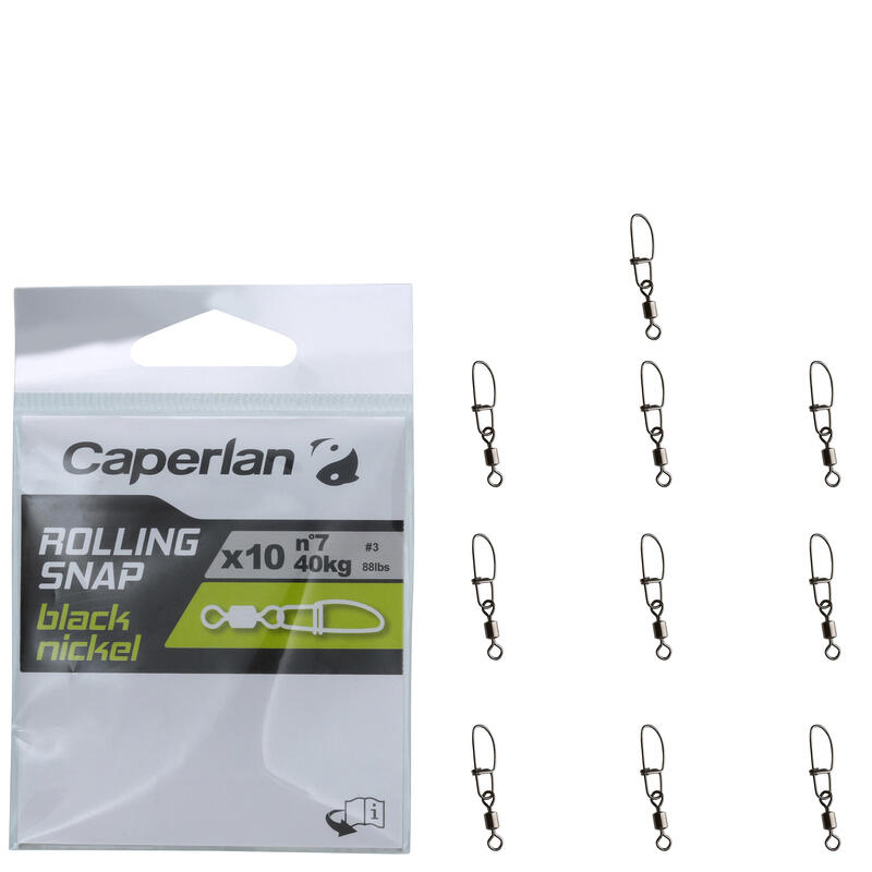 Wirbel Rolling mit Karabiner Snap Black Nickel