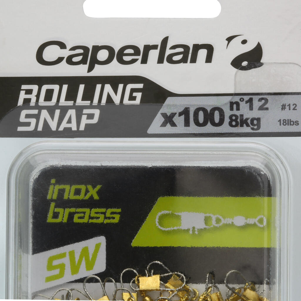 Rolling Snap Swivel Clip Stainless Brass SW x100