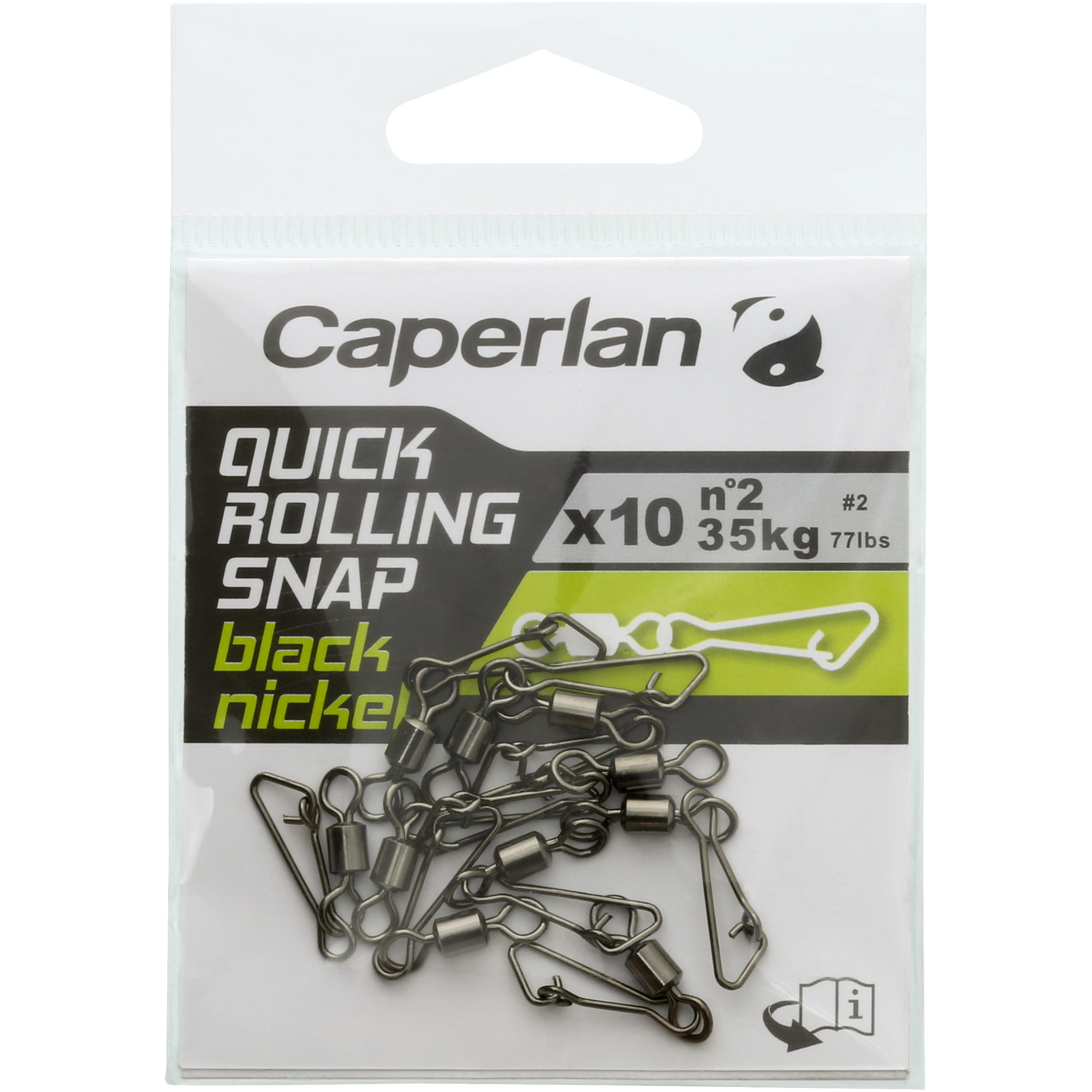 QUICK ROLLING SNAP BLACK N SWIVEL CLIP - CAPERLAN