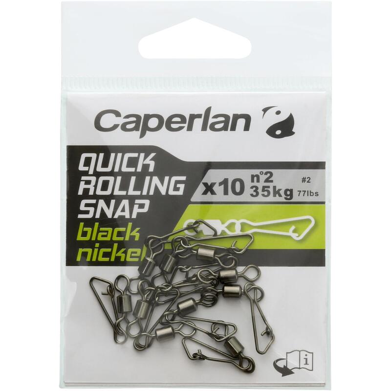 EMERILLÓN GANCHO PESCA QUICK ROLLING SNAP BLACK N 