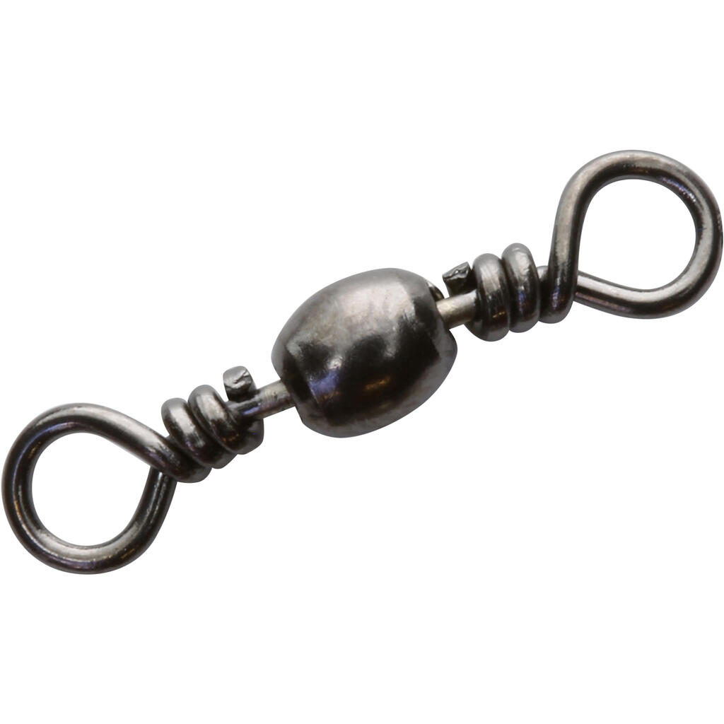 ÉMERILLON BARIL PÊCHE SWIVEL BLACK NICKEL X10