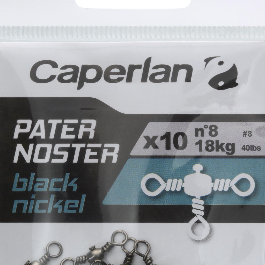 PATERNOSTER BLACK NICKEL FISHING SWIVEL X10