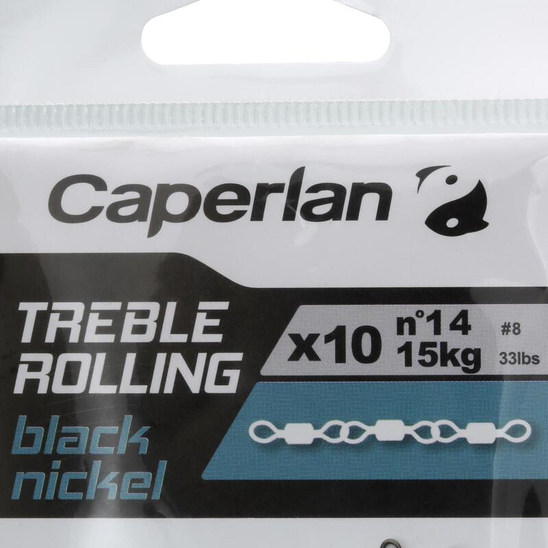 Emerillón Triple Pesca Treble Rolling Black Nickel X10