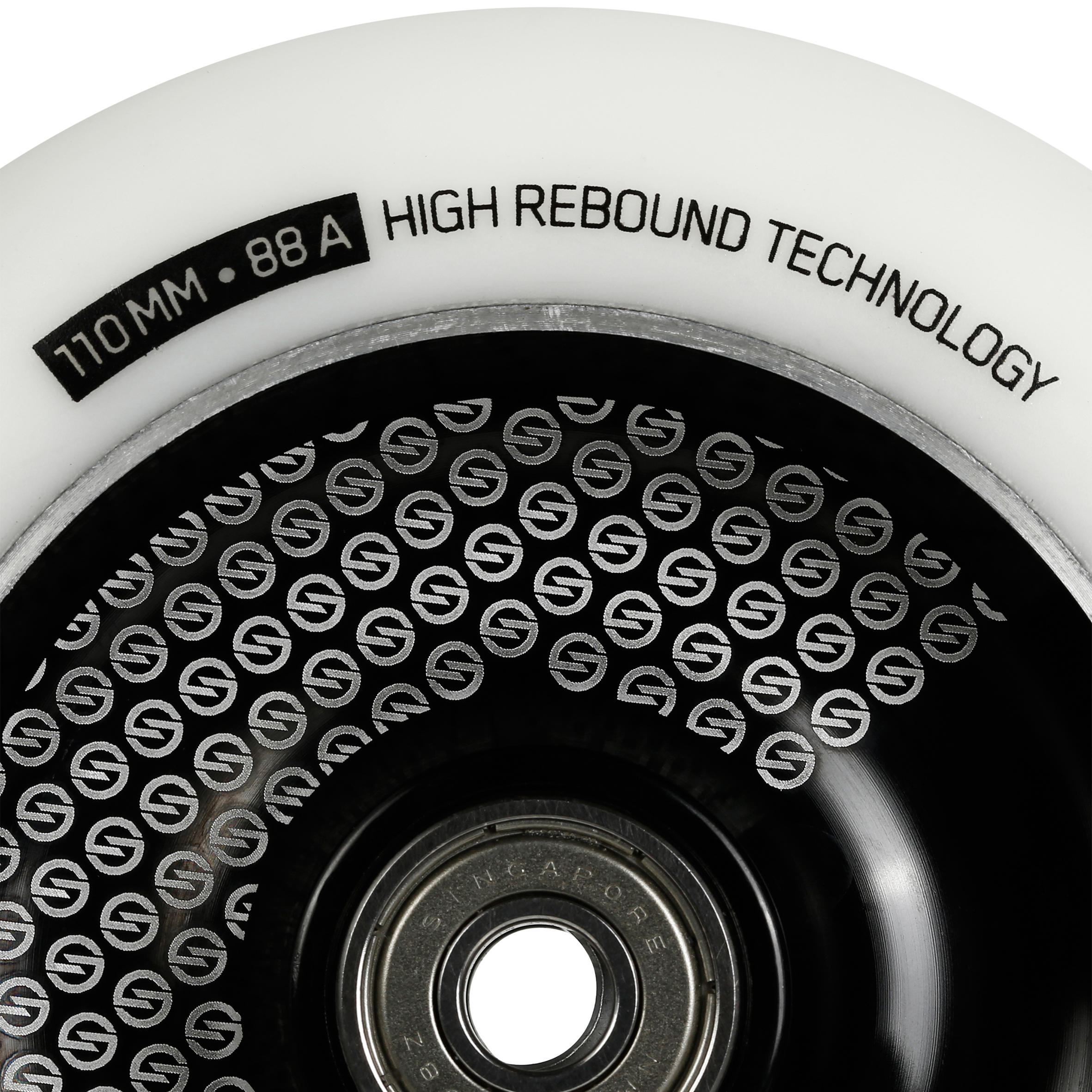 Črno in belo aluminijasto kolo za skiro za prosti slog (110 mm)