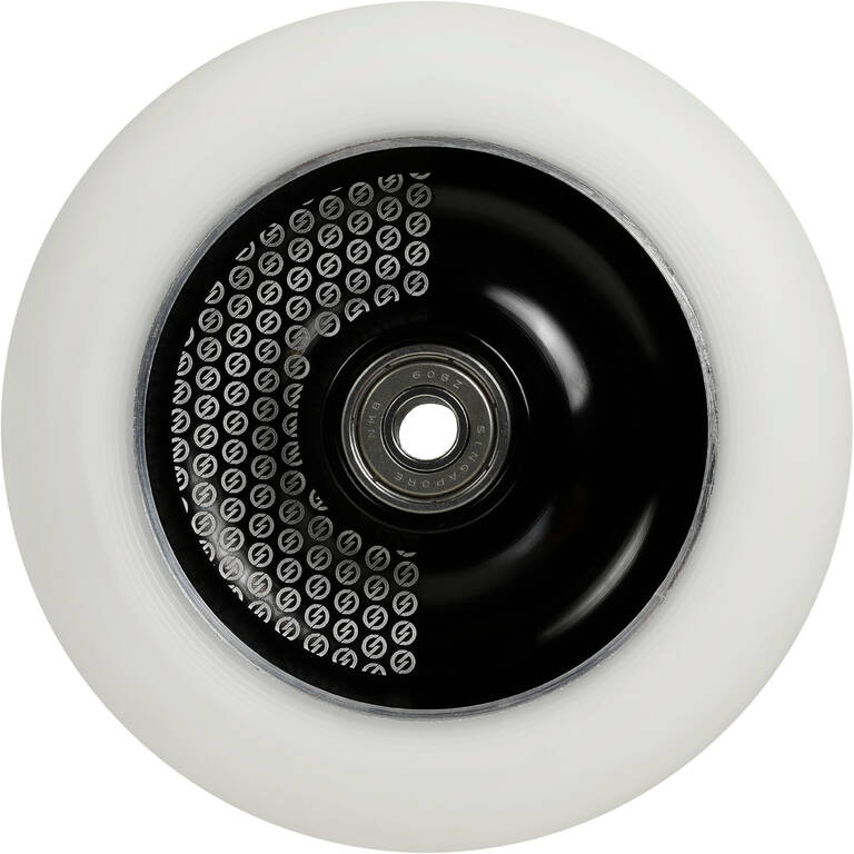 Roda Aluminium Skuter Freestyle 110 mm - Putih/Hitam