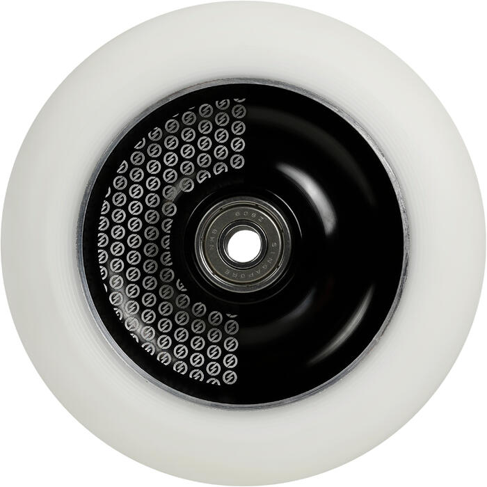 110mm Black Alu White Pu Freestyle Scooter Wheel Oxelo Decathlon