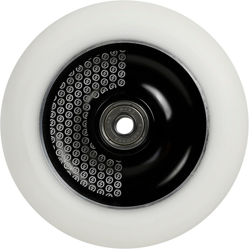 Ruota monopattino freestyle alu PU bianca 110 mm