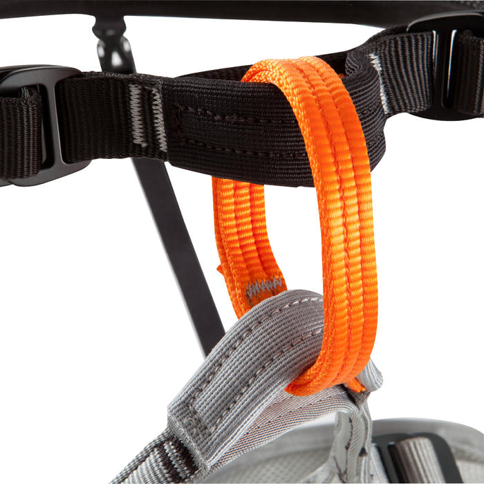 CLIMBING AND MOUNTAINEERING HARNESS ROCK BLACK GREY Decathlon