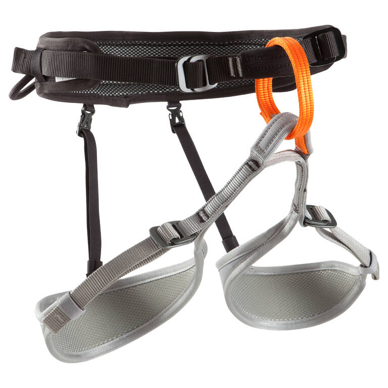 CLIMBING AND MOUNTAINEERING HARNESS BLACK GREY