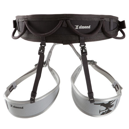 CLIMBING AND MOUNTAINEERING HARNESS BLACK GREY
