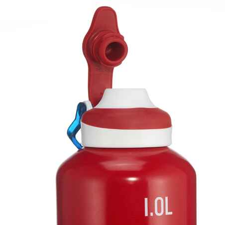 Trinkflasche 500 Schnellverschluss Aluminium 1 Liter rot