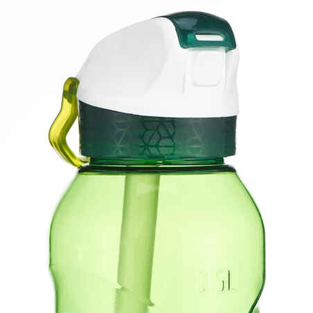 Hiking Water Bottle Instant Stopper with Straw 900 Tritan 0.5 Litre - Green