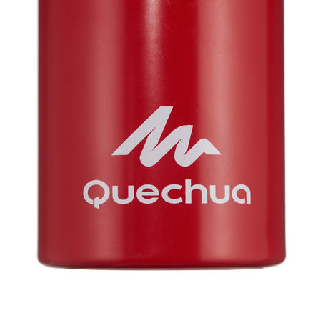 Cantimplora Botella Aluminio Camping Quechua 500 Apertura Fácil 1Litro Rojo