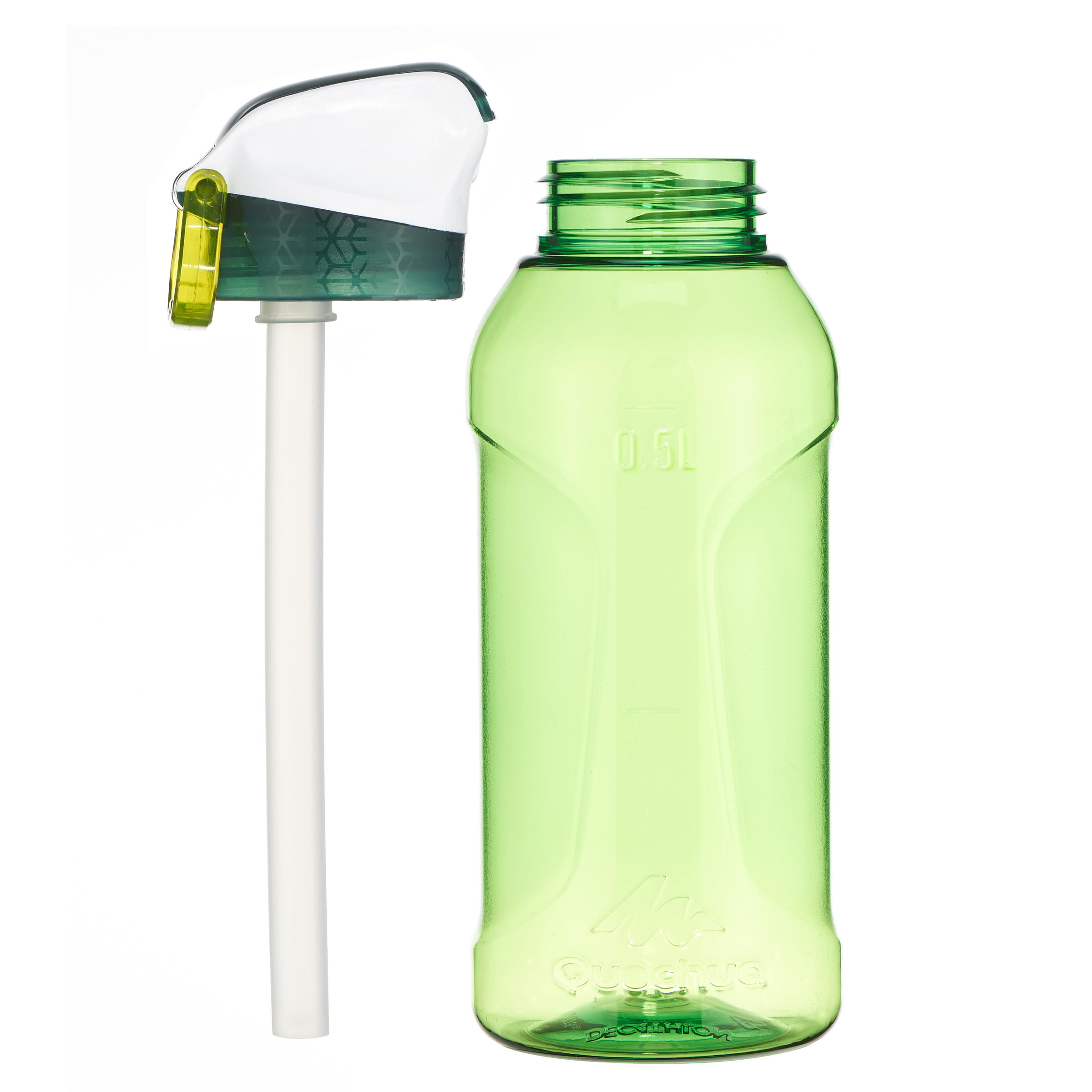 Hiking Water Bottle Instant Stopper with Straw 900 Tritan 0.5 Litre - Green 2/8