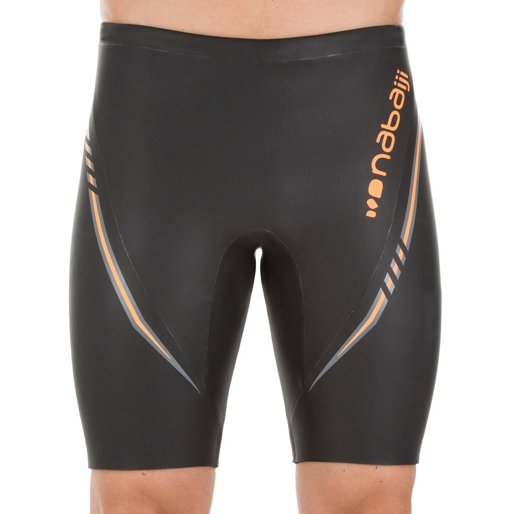 MEN'S 4 mm SWIMMING JAMMERS - BLACK / ORANGE