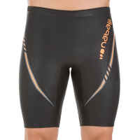 MEN'S 4 mm SWIMMING JAMMERS - BLACK / ORANGE