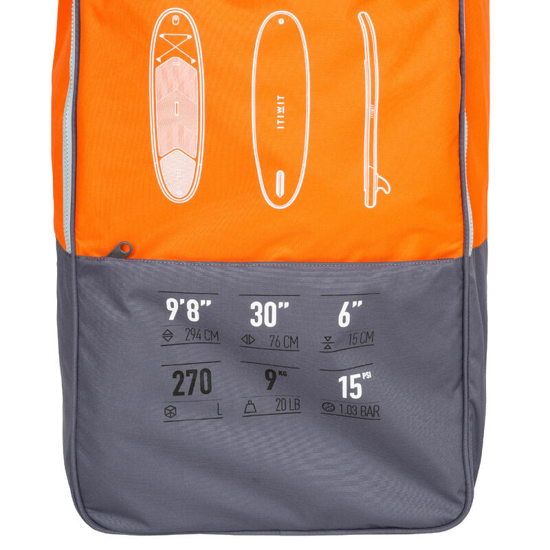 STAND UP PADDLE GONFLABLE RANDONNEE 100 / 9'8 ORANGE
