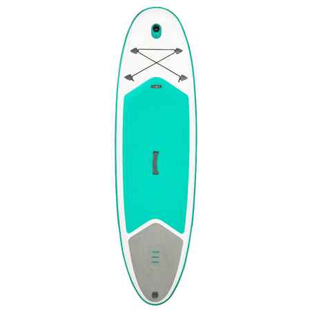 Beginner Inflatable Touring Stand-Up Paddle Board 8'9" - Green