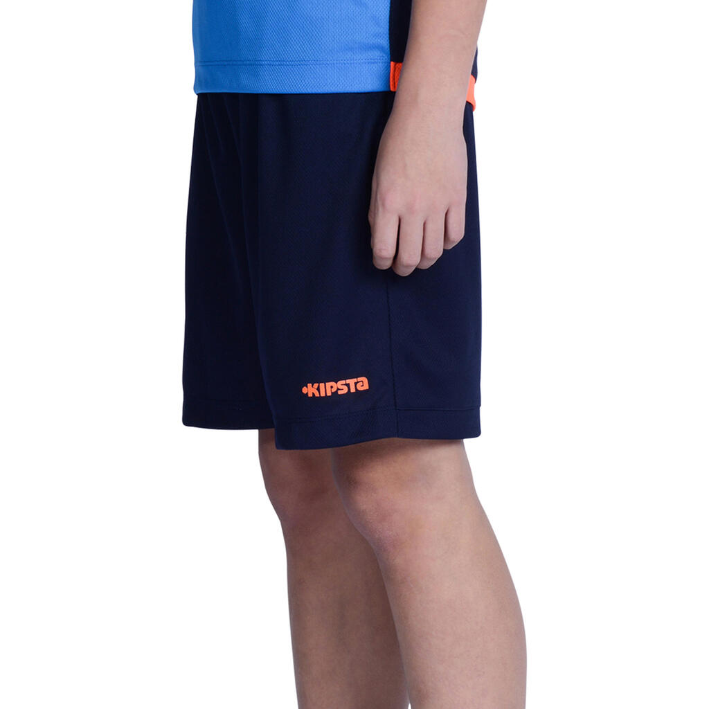 Basketballshorts B500 Jungen/Mädchen Fortgeschrittene dunkelblau/gelb