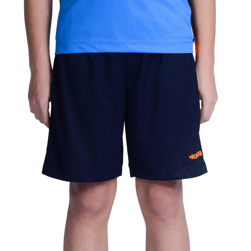Basketballshorts B500 Jungen/Mädchen Fortgeschrittene dunkelblau/gelb
