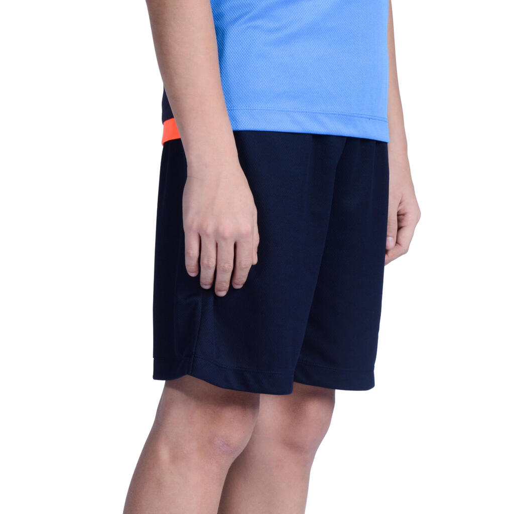 Basketballshorts B500 Jungen/Mädchen Fortgeschrittene dunkelblau/gelb
