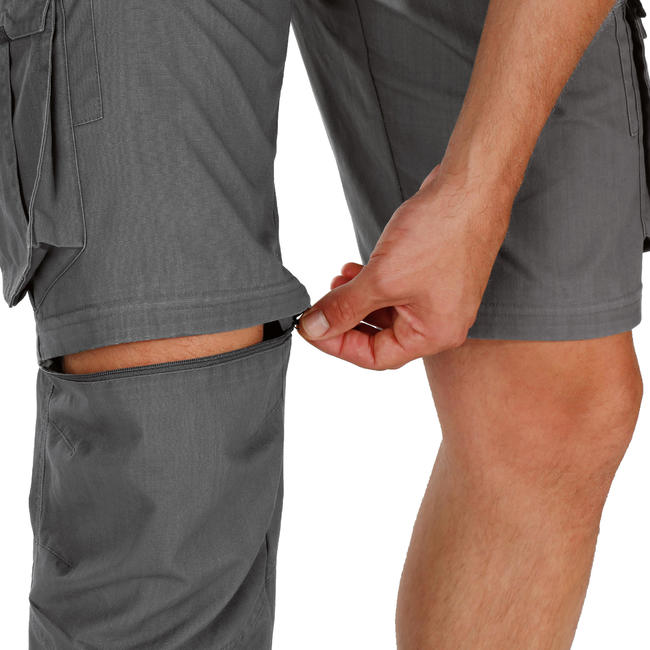 TRAVEL 100 MEN'S ZIPOFF TROUSERS LIGHT GREY