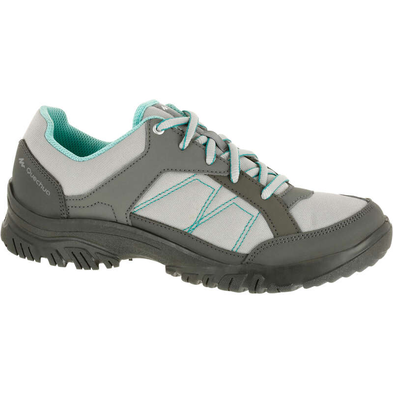 QUECHUA NH100 Women's Country Walking Boots Green Grey...