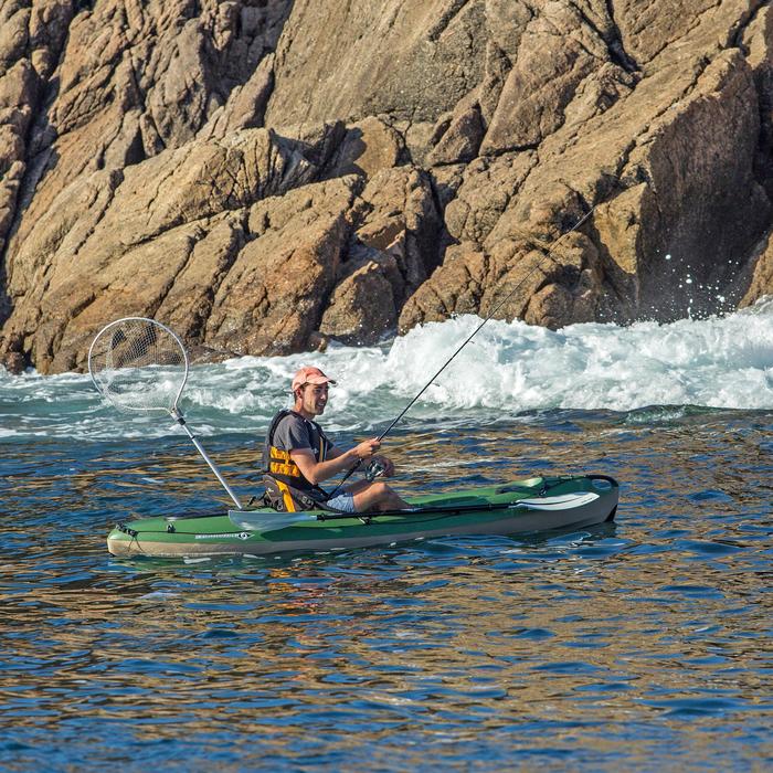 Canoa Kayak de pesca Bilbao Fishing verde 1 plaza Bicsup Decathlon