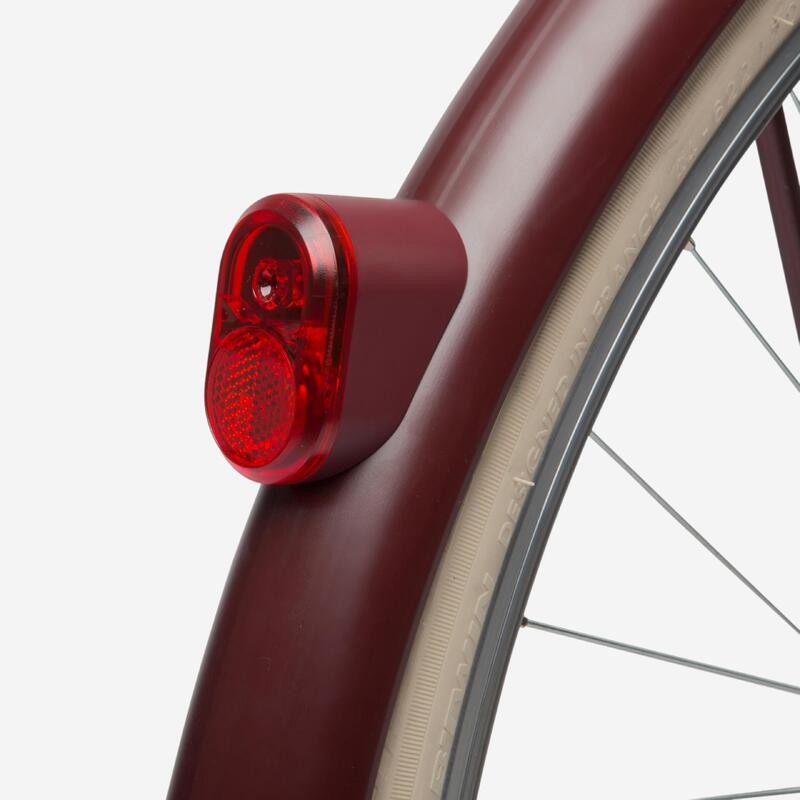 Elops Rear Dynamo Bike Light Pink ELOPS Decathlon