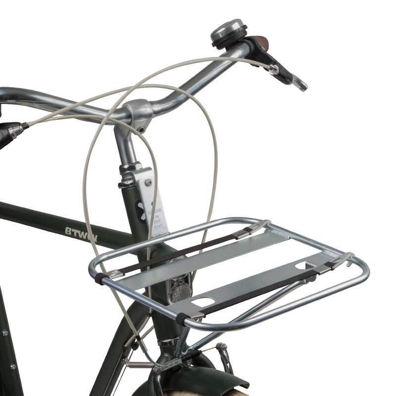 WORKSHOP Elops 520 Front Pannier Rack - Silver | Decathlon