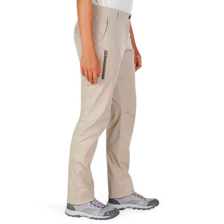 Women’s NH500 nature hiking trousers - Beige