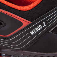 Speed Hiking or Mountain Trail Shoes 300.2 men - black and red.
