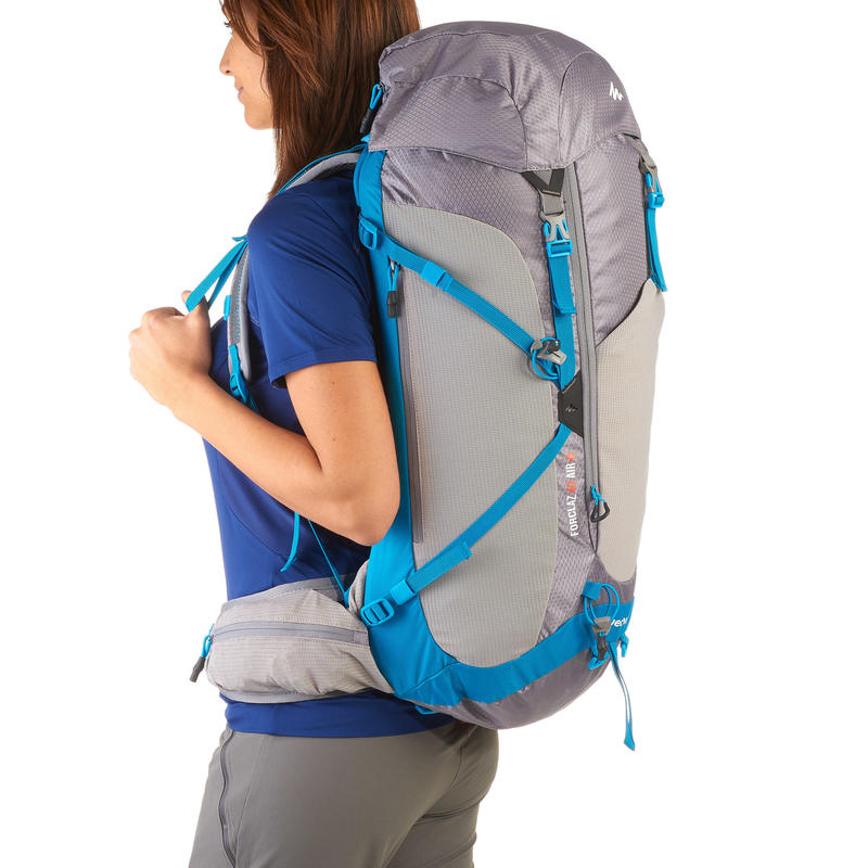 MH500 40L Women’s Mountain Walking Backpack Grey/Blue