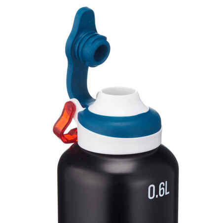Aluminium Water Bottle with Quick Opening Cap for Hiking 0.6 L