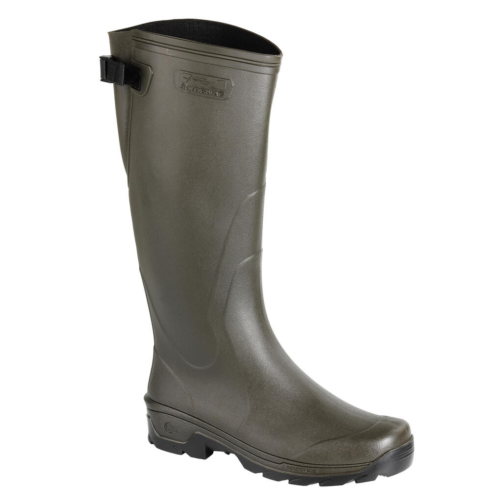 Botas de caucho de avistamiento en la naturaleza para Hombre Solognac 500 verde