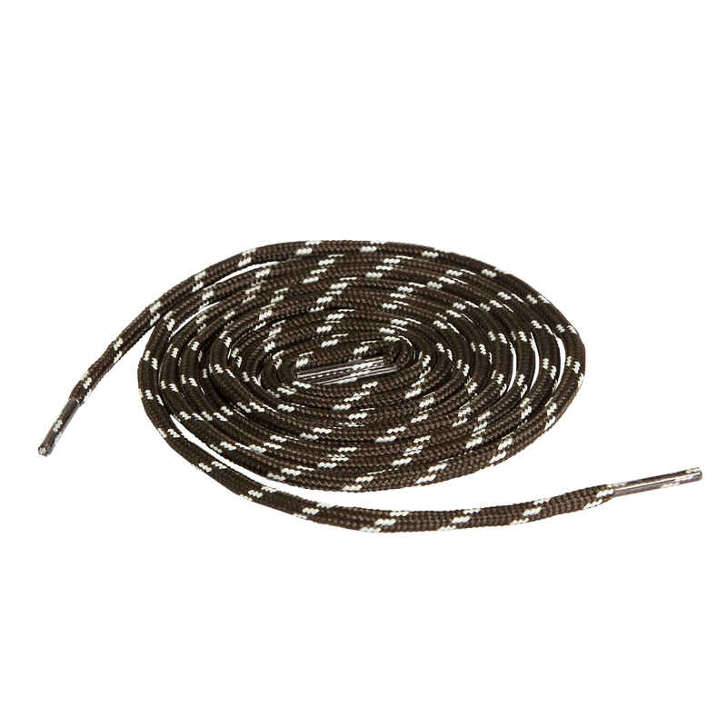 Round Hiking Boot Laces Grey Black Decathlon